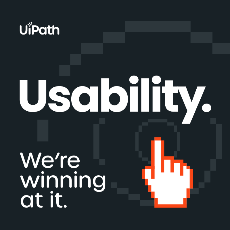 UiPath's tweet photo. Anyone can #automate, and our platform proves it. 😉 This #WorldUsabilityDay, see how easy it is for our users on @G2dotcom: