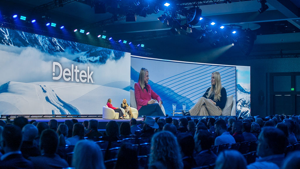 Deltek's tweet image. From the slopes to the stage! ⛷️ 🎤 @lindseyvonn  inspired the #DeltekProjectCon crowd today with lessons in resilience, reinvention, and the courage to chase your second act during her fireside chat with Natasha Engan.

Thank you, Lindsey, for sharing your incredible journey!🤩