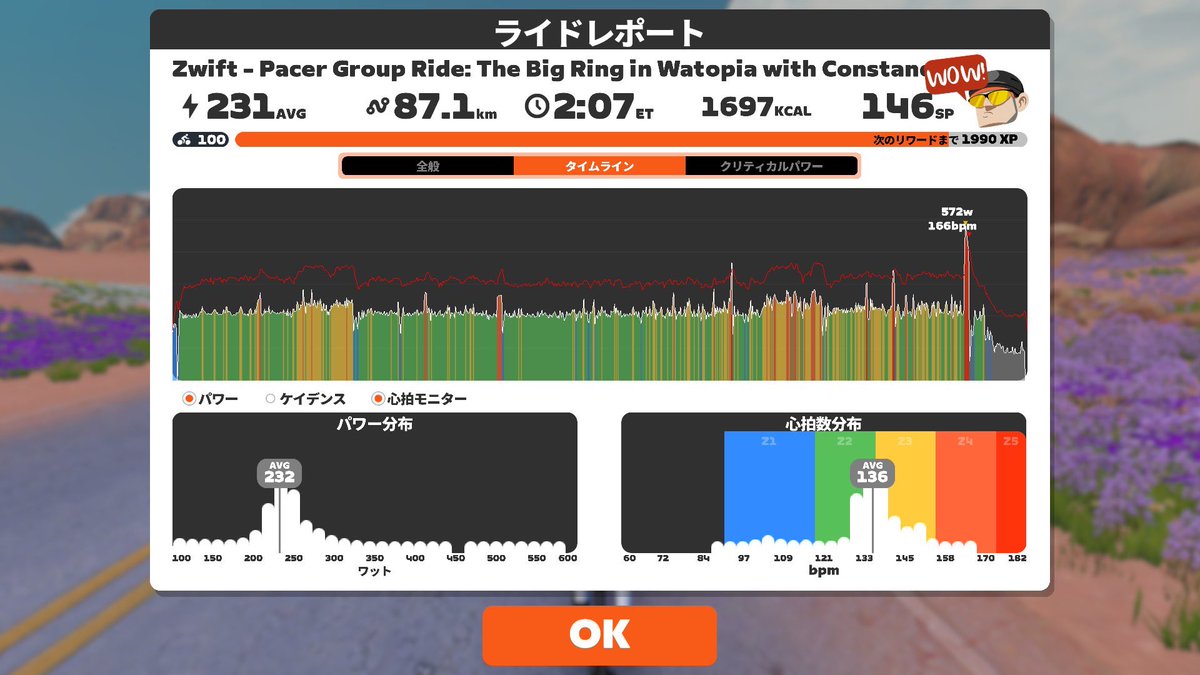 L2-3の間位で巡航したくて久々のAさん TTバイクだと千切ってしまい