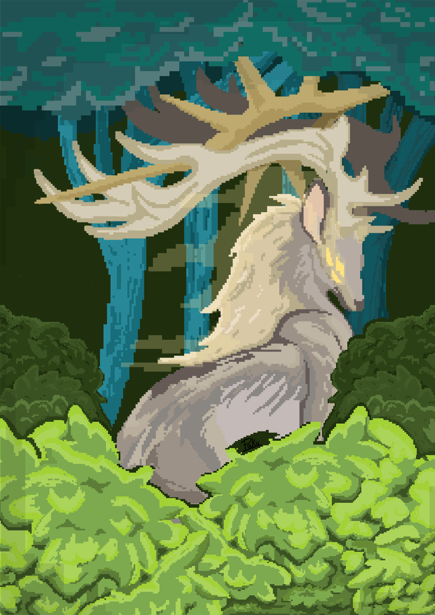 TheAlpika's tweet photo. Nuevo pixelart desbloqueado: 🦌 Venado místico ✨ 
(Lo tenía olvidado de hace tiempo al pobre, ya era hora de publicarlo xd)

#pixelart #pixelartwork #artcommunity #digitalart #illustration #artist https://t.co/Jfoxg4qjJo