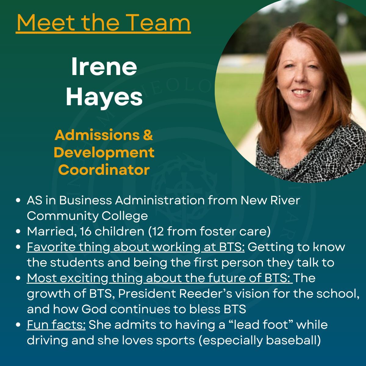 We would like to introduce you to Irene! Learn more about our incredible team here: lnkd.in/erZayBZH