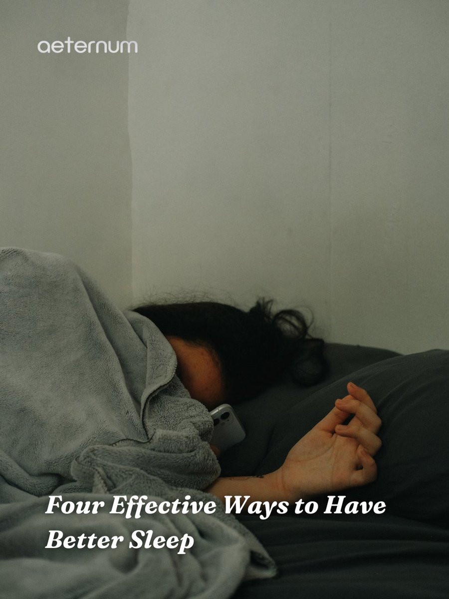 aeternumcompany's tweet image. 😴 4 ways to sleep better: Keep a routine, create a relaxing bedroom, limit screens &amp;amp; caffeine, and stay active. ✨ Follow us &amp;amp; visit our site for more tips! #BetterSleep #BiohackingHealth