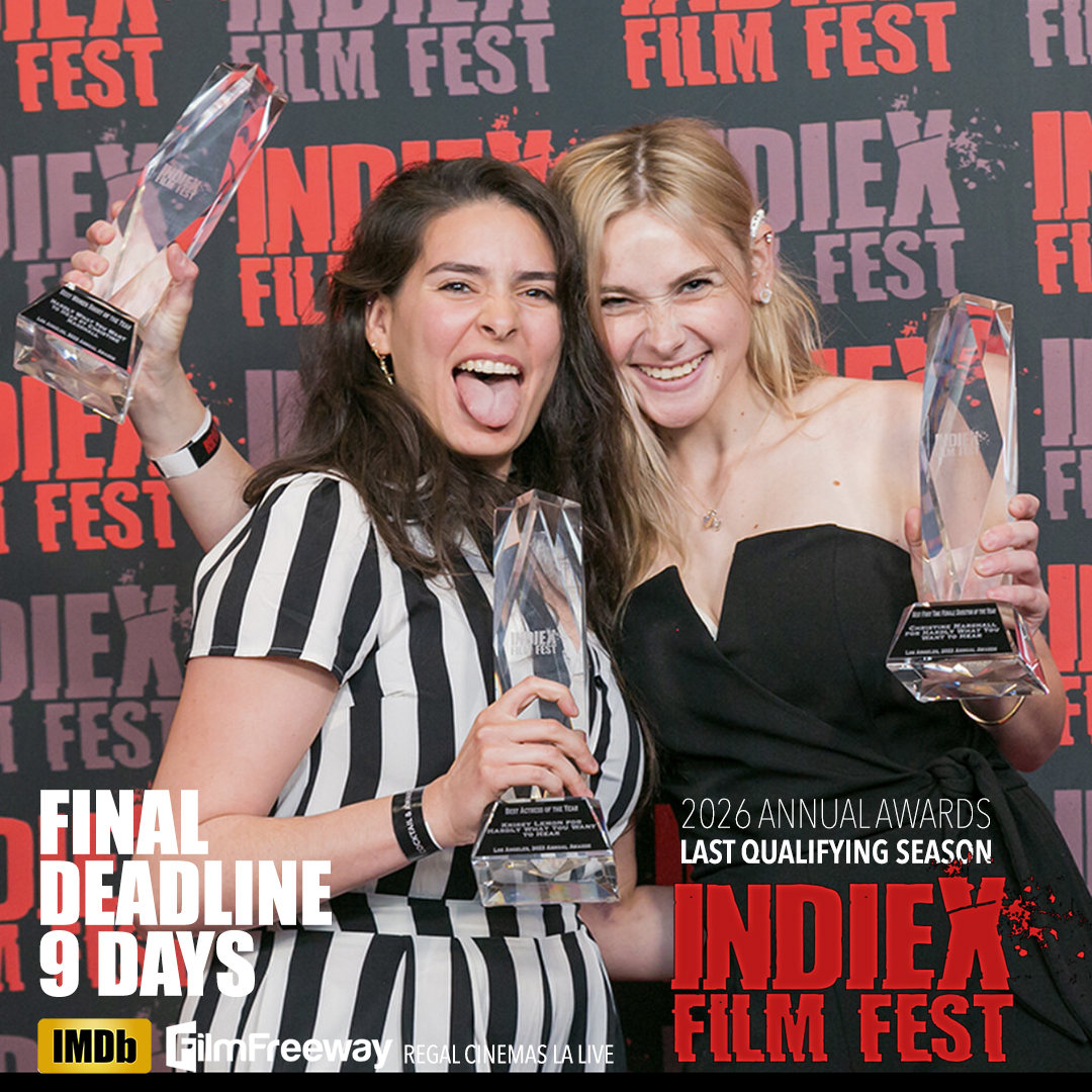 Get ready for the 2026 Annual Awards.
Last monthly qualifying season

Submissions filmfreeway.com/IndieX

#IndieXFilmFest #LosAngelesFilmFestival #FilmFestival #ShortFilm #Filmmakers #IndieFilm #IndieFilmmaker #FilmFreeway #FilmAwards #Cinema #FilmCommunity #ShortFilmCompetition