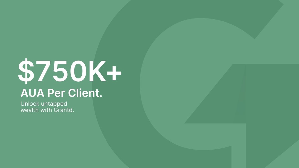 GrantdEquity's tweet image. Advisors using Grantd can unlock $750K+ AUA per client—and redefine their practice in the process. The future of equity comp management is here. bit.ly/4eTxWtn  

#AdvisorTools #EquityCompensation