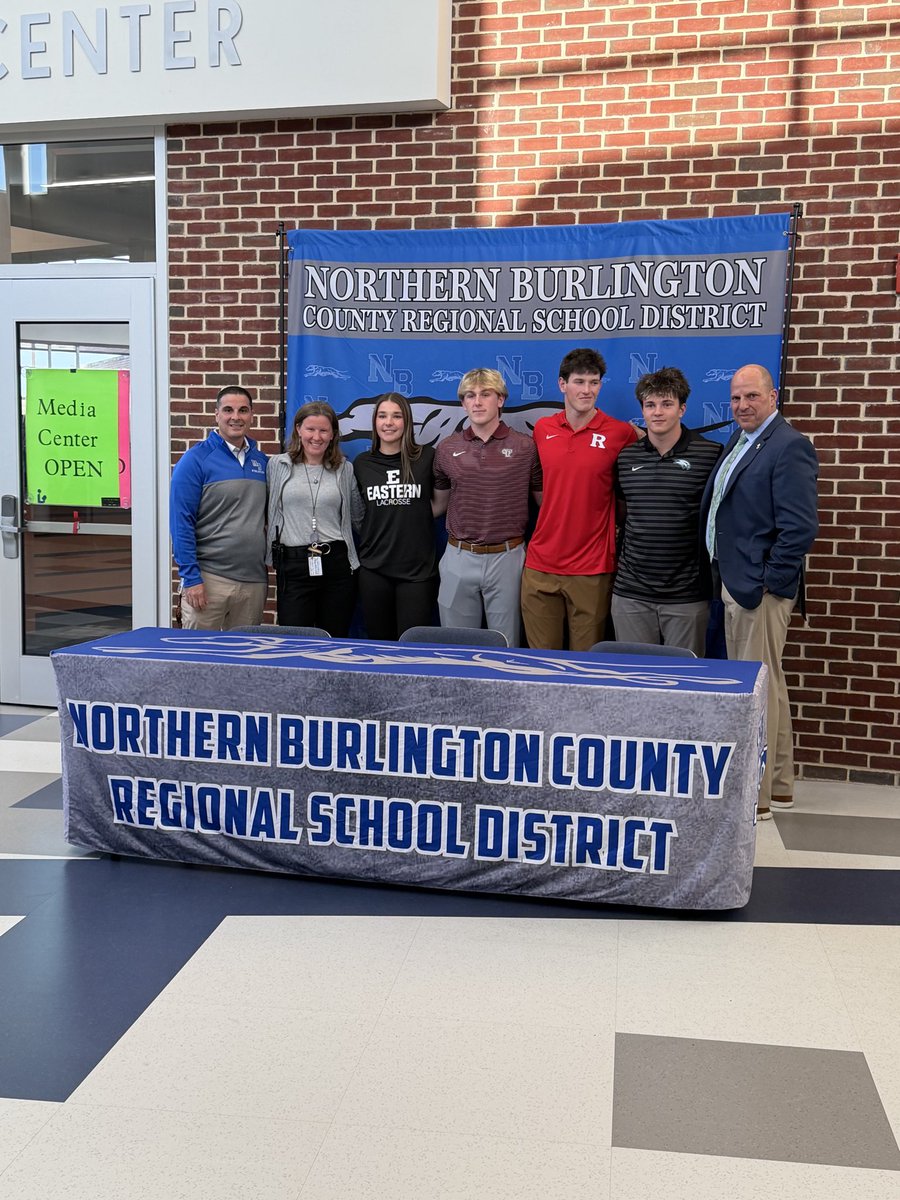 Congratulations to Megan, Liam, Cole and Jordan.  Signing their D1 commitment letters. Go Hounds!  <a href="/nbcrsd/">Northern Burlington Co. Reg. School District</a> <a href="/azuck1/">Andrew Zuckerman</a> <a href="/nbc_hsprincipal/">HS Principal</a> <a href="/NBC_Baseball15/">NBC Baseball</a> #NBNation