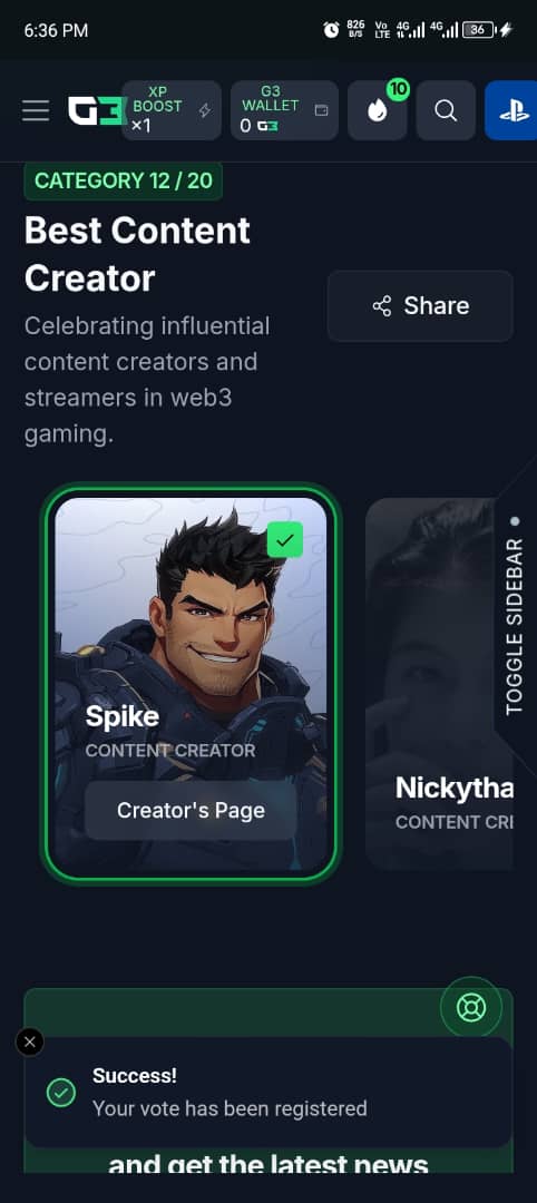 0x_Ifeomaaa's tweet photo. I’m voting for @SpikeCollects for the @gam3sgg Creator Award!
 
His contributions to the gaming ecosystem have been nothing short of impactful, pushing boundaries &amp; inspiring the community. 

Let’s give him the recognition he deserves

🔗 https://t.co/gtuOkBrUlg

#voteSpikeWFng https://t.co/c351yYg3Yn