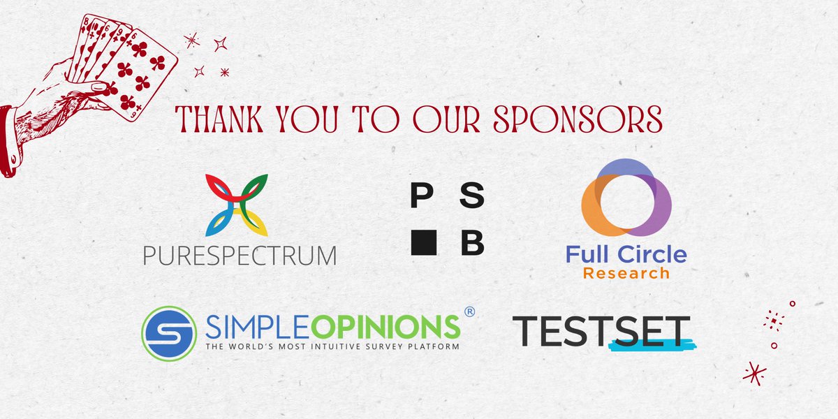 Big thanks to our incredible sponsors for making High Stakes &amp; Holiday Cheer: LA Casino Night possible!
🎲 <a href="/purespectrum_/">PureSpectrum</a> 
🎲 PSB Insights 
🎲 TestSet 
🎲 SimpleOpinions
🎲 <a href="/ILoveFullCircle/">Full Circle Research Co.</a> 

We can’t wait to celebrate together on Dec 18 at The Shay!

🎟️ eventbrite.com/e/high-stakes-…