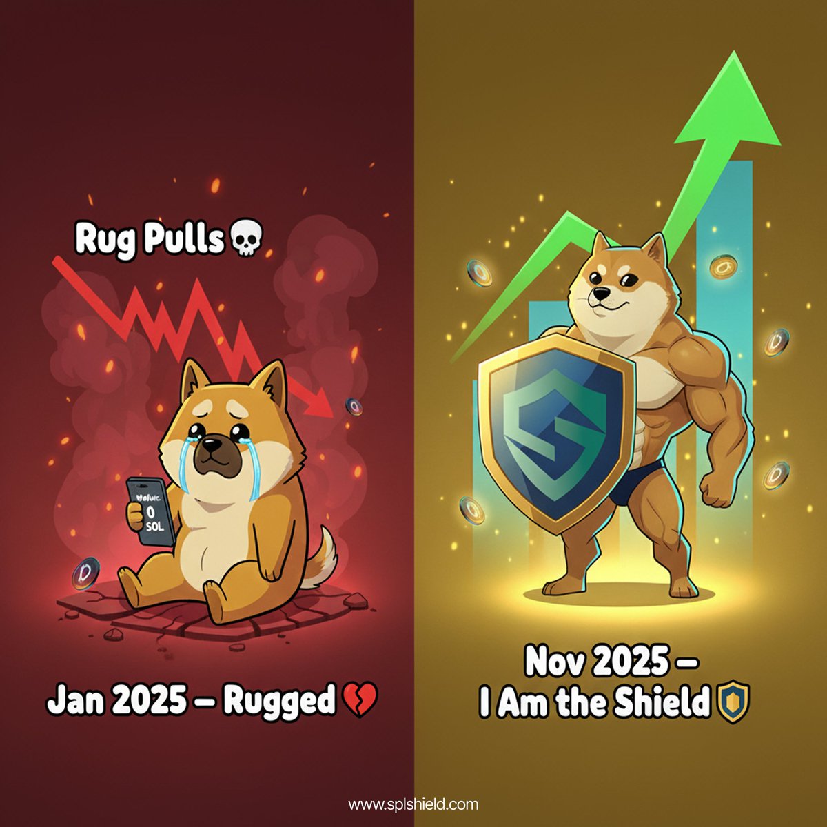 splshield's tweet image. This is the character arc you deserve for 2025. Stop being the victim, start being the utility holder. Final chance of the year!  

PRESALE: presale.splshield.com  
TELEGRAM: t.me/splshieldoffic…

#HowItStarted #Meme #TDL #Solana #CryptoJourney #Presale #Cheems
