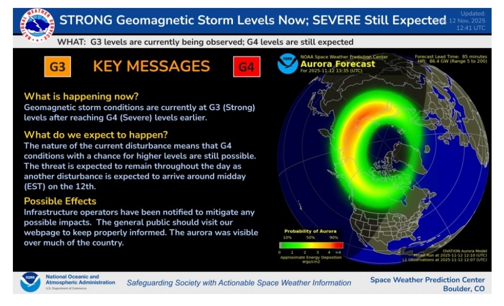 BirdCentralPark's tweet photo. Northern Lights are possible again this Wednesday night in New York City, and skies seem more likely to offer clearing sufficient to see them. Will alert if a G4 geomagnetic storm returns. https://t.co/ZEavwN85cv