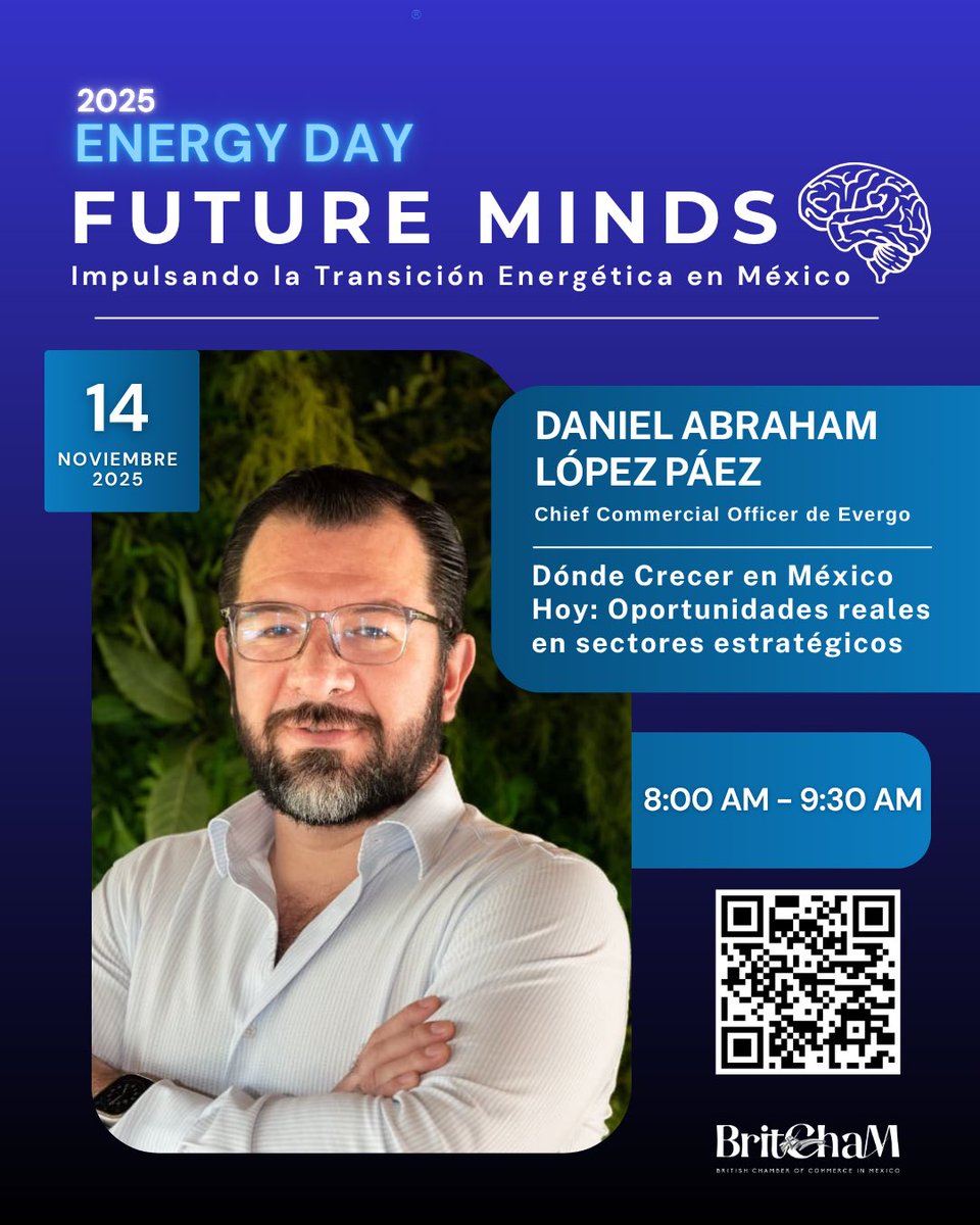 Este viernes 14 de noviembre, en #FutureMinds, hablaremos sobre sustentabilidad, innovación e inversión estratégica en México.

Con Mildred Castro Hernández, Daniel Abraham López Páez y Daniel Amparán.
🕗 8:00 a.m. | Zoom
us02web.zoom.us/webinar/regist…