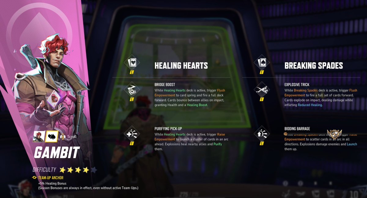 RivalsAssembled's tweet image. ‼️ALL OF GAMBIT ABILITIES REVEALED 

[images from @X0X_LEAK]