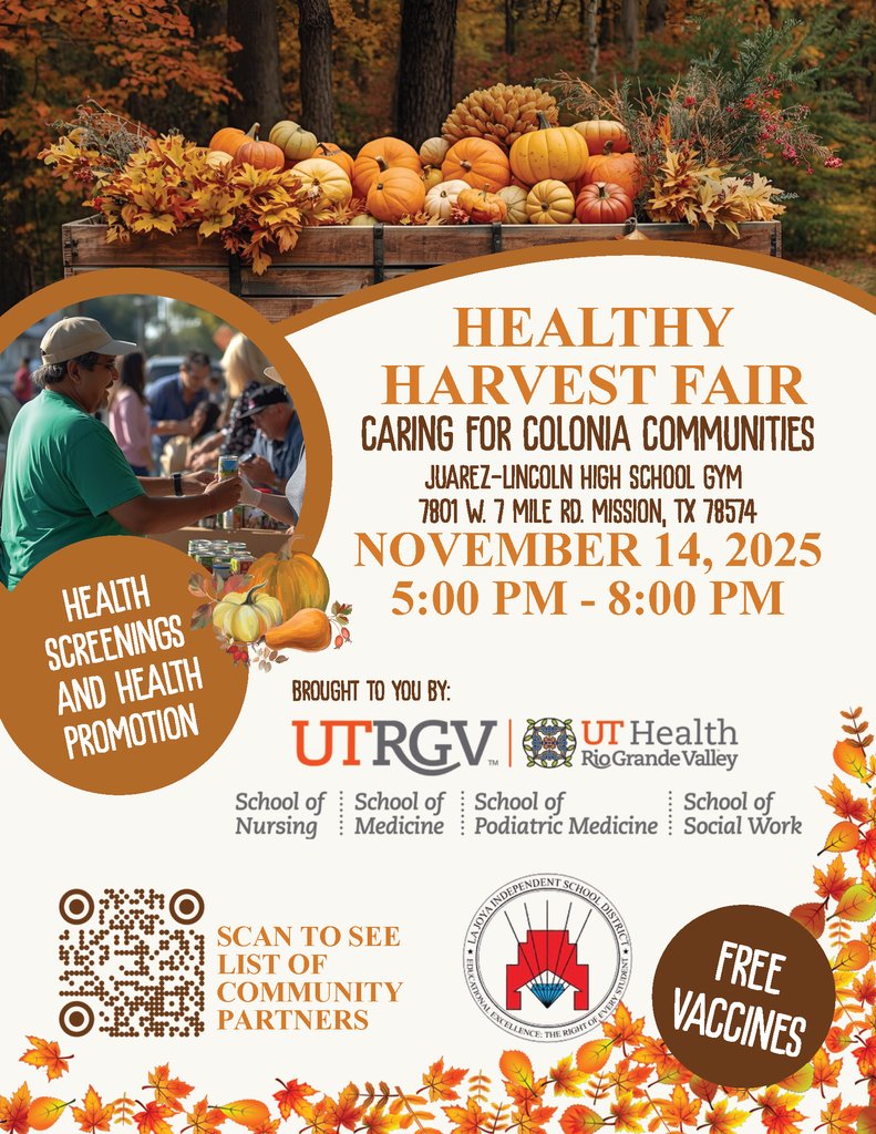 JCECHSRedWolves's tweet image. 🍁 Healthy Harvest Fair / Feria Otoñal de Salud 🍁 Join us for FREE vaccines, health screenings &amp;amp; wellness resources for our colonia communities!