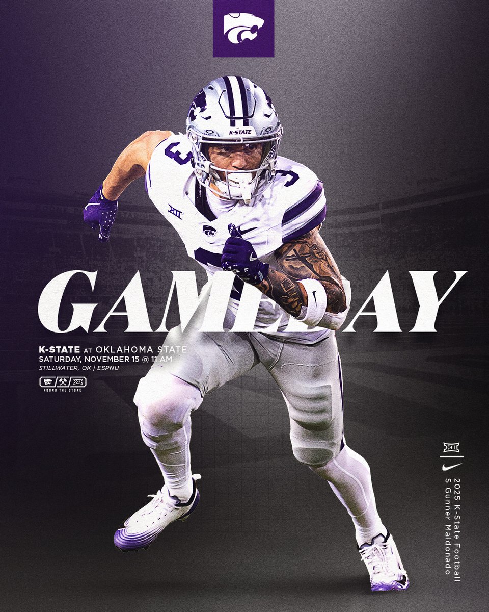 KStateFB's tweet photo. GAME DAY  

🆚 Oklahoma State
📍 Boone Pickens Stadium | 11 AM CT 
🔗 https://t.co/rkkdJJVHsQ https://t.co/AKZu5mrNGJ