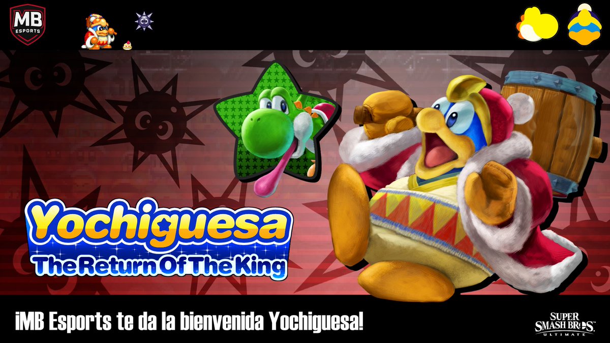 🌙 Alguien llega desde Dream Land!
Yochiguesa está listo para demostrar su fuerza en cada combate.
¡Con determinación y estilo, se une a la familia de MB!
🔥 ¡Bienvenido, Yoshiguesa!
#SmashBros #MBEsports❤🖤