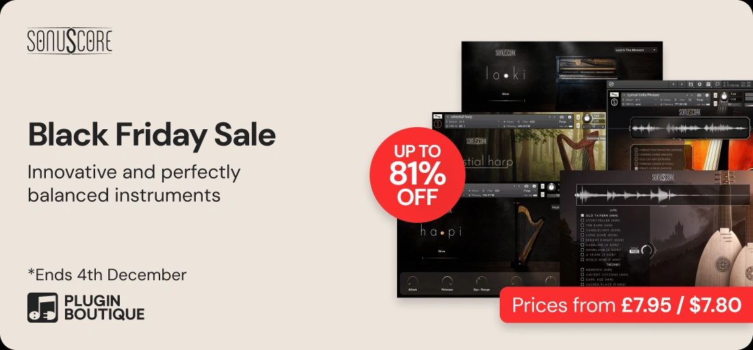 Sonuscore Black Friday Sale: Save up to 81% until December 4th.

🔗 pluginboutique.com/deals/21359#a_… [affiliate link]