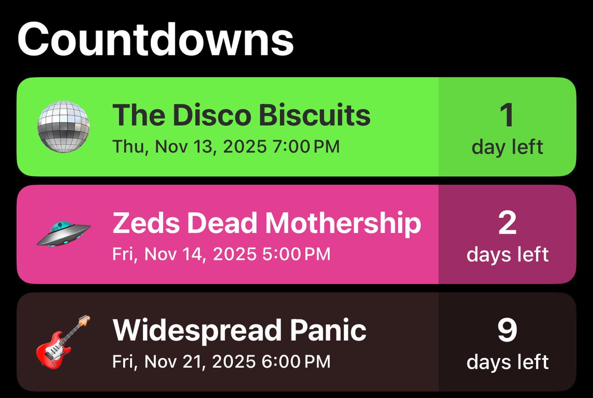 normalshinobi's tweet photo. It’s gonna be a fun week of music 🥹. The disco biscuits tractorbeam set into zeds dead coliseum and then next week my first widespread panic show 🤩 https://t.co/DPK4Wg18qN
