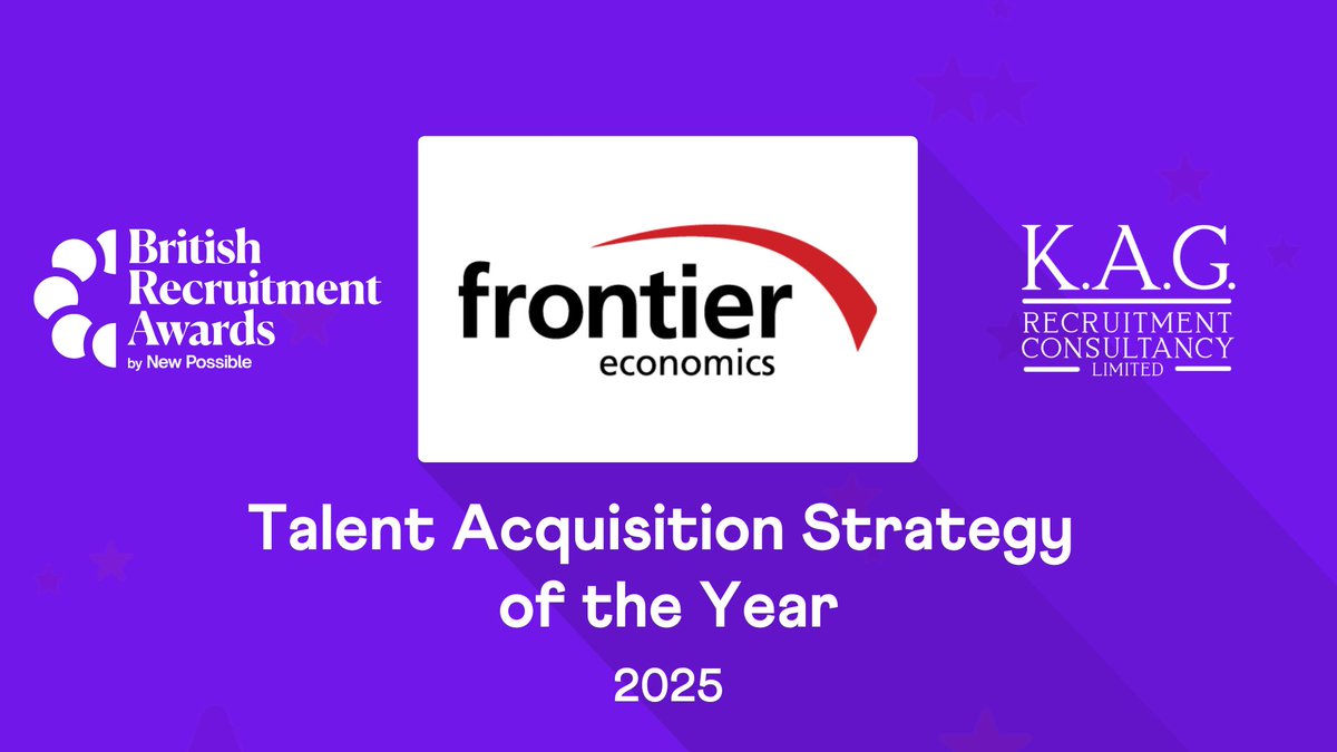Collecting their second trophy of the day is <a href="/FrontierEcon/">Frontier Economics</a> who win the ‘Talent Acquisition Strategy of the Year’ category, sponsored by K.A.G Recruitment!

#Recruitment #Awards #HR