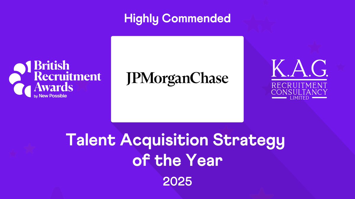 Also impressing the Judges in the ‘Talent Acquisition Strategy of the Year’ category, sponsored by KAG Recruitment is <a href="/jpmorgan/">J.P. Morgan</a>, congrats!

#Recruitment #Awards #HR