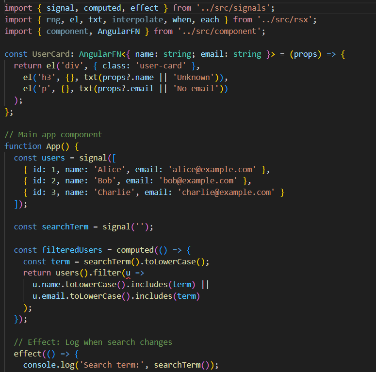 Inspired by Dixous DX for Angular system into IVY. 

I dont know its one of the more natural DX but so different to what devs are use too