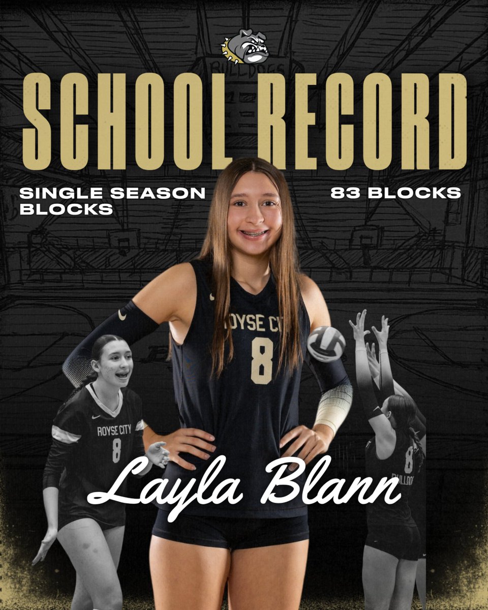 RCVB_bulldogs's tweet image. Congratulations to Junior Layla Blann for receiving First Team All District and breaking the program record for blocks in a single season!

#RCVB #ReachForTheSummit