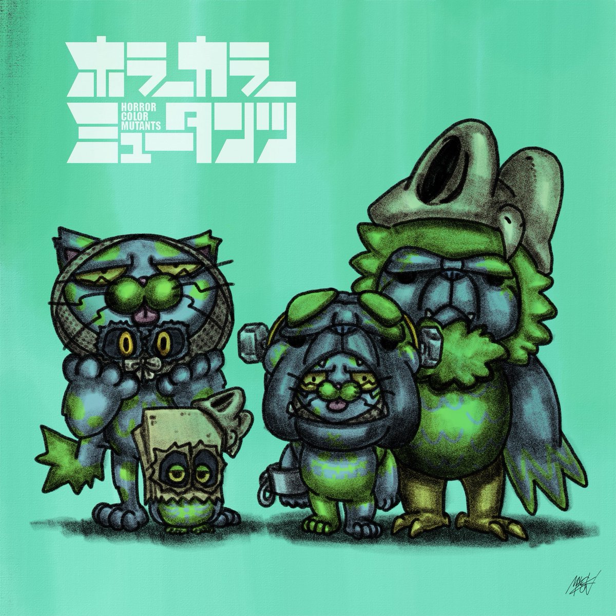 H_C_Mutants's tweet photo. お互いのコスプレしてみた🐈🦉🐒🐕
#horrorcolormutants 
#ホラーカラーミュータンツ
#オリジナルキャラクター
#イラスト好きと繋がりたい
#絵柄が好みって人にフォローされたい 
#みんなで楽しむTwitter展覧会 https://t.co/53Un87Hy8f