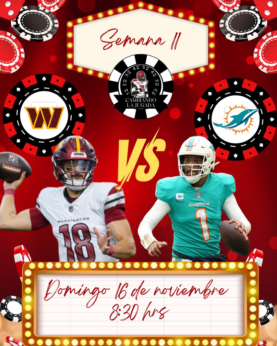 c_cambiando's tweet image. 🏈 Semana 11 – NFL International Game (Madrid, España)
📍 08:30 hrs
#Commanders #HTTC vs #Dolphins #FinsUp
La jornada dominical inicia con un juego histórico desde el emblemático Santiago Bernabéu. La #NFL llega a España.