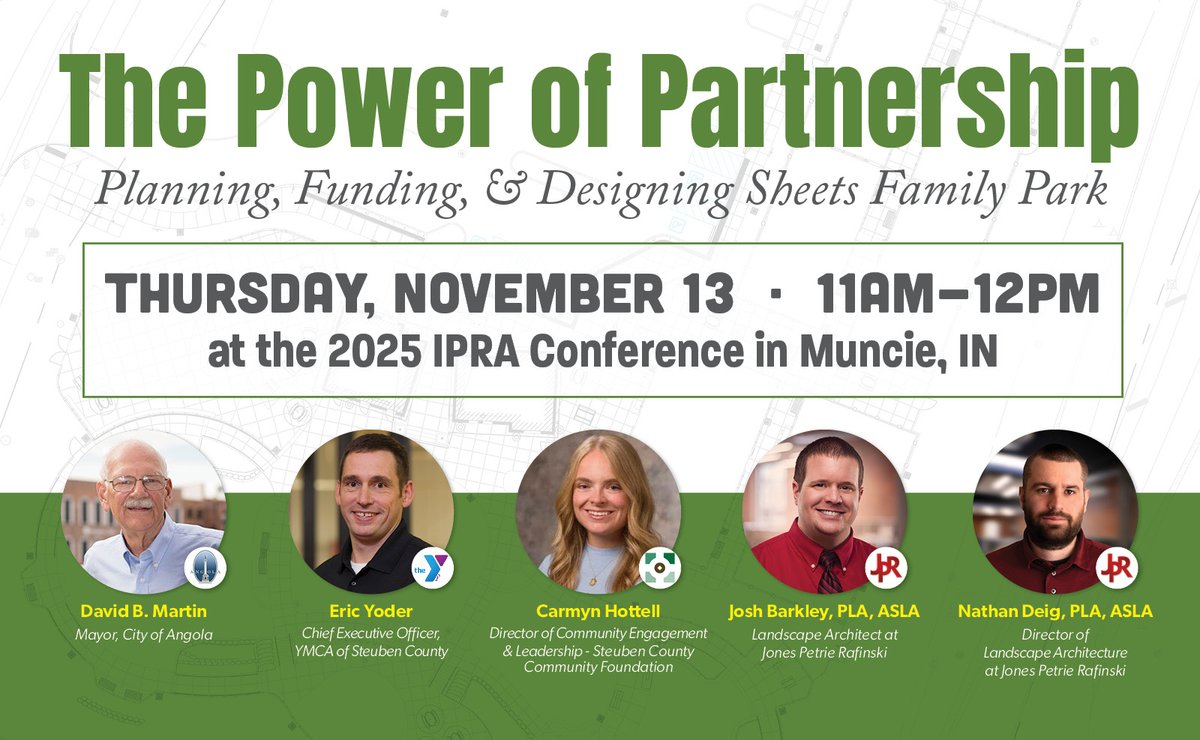 JPR1Source's tweet image. Turning dreams into destinations starts here! If you’re attending the 2025 #IPRAConference, join us tomorrow at 11 a.m. to explore the story behind Sheets Family Park, meet the team who made it happen, and learn how to turn inspiration into lasting impact in your community.