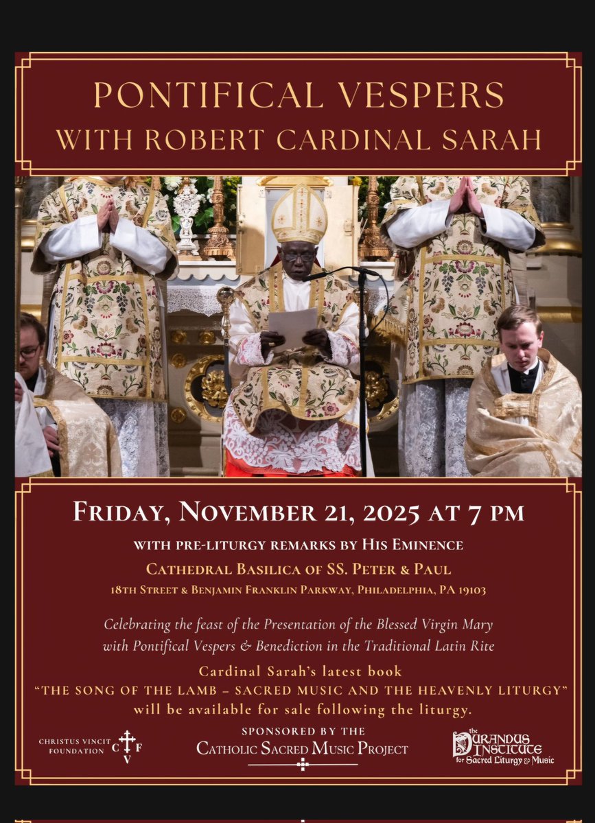This is going to be a memorable event here in Philadelphia and a wonderful opportunity to meet his eminence. #Catholic
