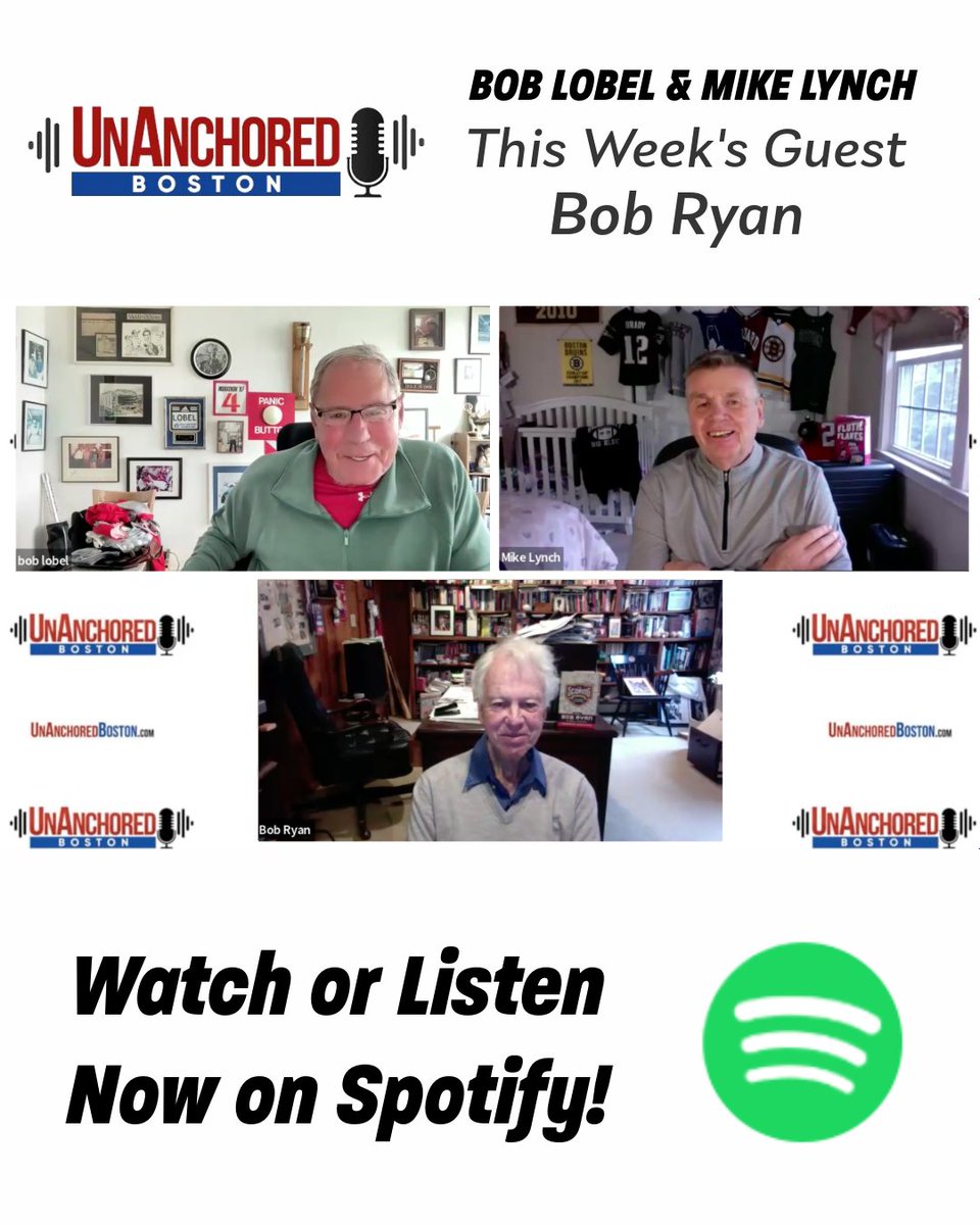 BostonUn's tweet photo. Bob Ryan joins Bob Lobel and Mike Lynch on Unanchored Boston for an unfiltered, unforgettable conversation about the stories behind the headlines. Don't miss out on this episode!

Watch or listen now wherever you get your podcasts! Find links at https://t.co/7s4hzFYenL

#UnAnchoredBoston #BobRyan