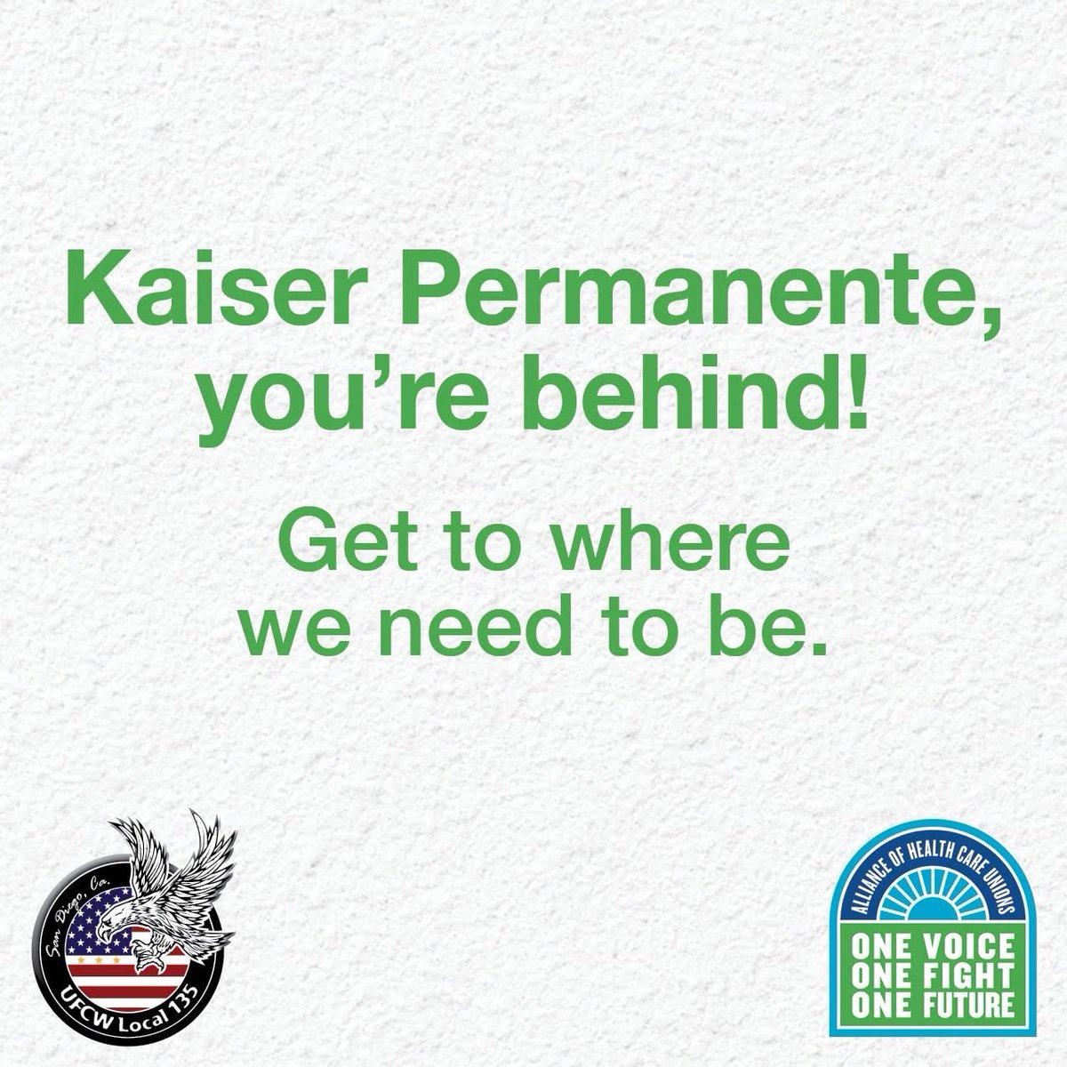 UFCW135's tweet image. Kaiser, you are behind on patient access, patient appointment times, and employee wages! 
#OneVoiceOneFightOneFuture #OneAlliance ✊🏻✊🏼✊🏽✊🏾✊🏿