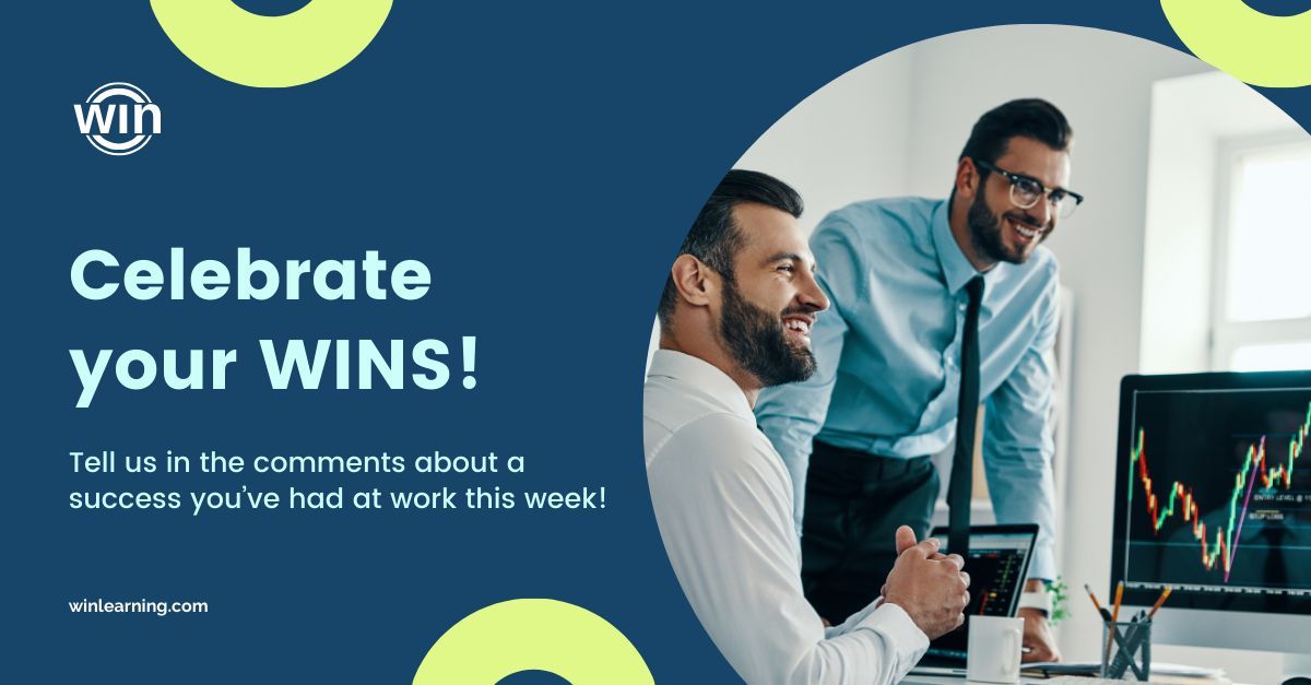 How are you winning at work this week? Celebrate in the comments! #winning