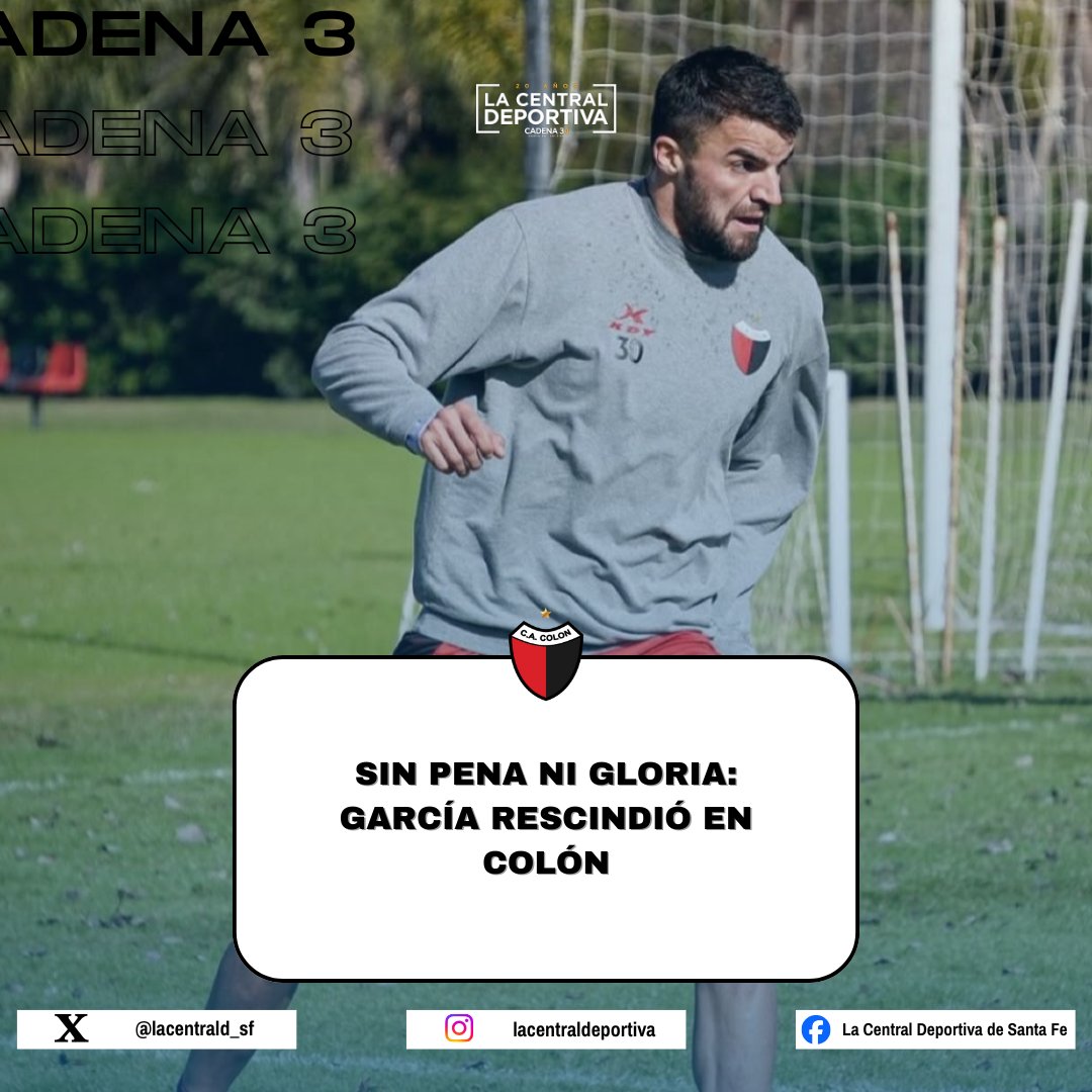 lacentrald_sf's tweet photo. 🔴⚫ #Colón || ❌ El volante Cristian #García, que llegó por pedido de Andrés #Yllana, rescindió su contrato con la institución luego de no cumplir las expectativas.
@Cadena3Com Santa Fe FM 📻 101.7 https://t.co/BCQcw9j8zf