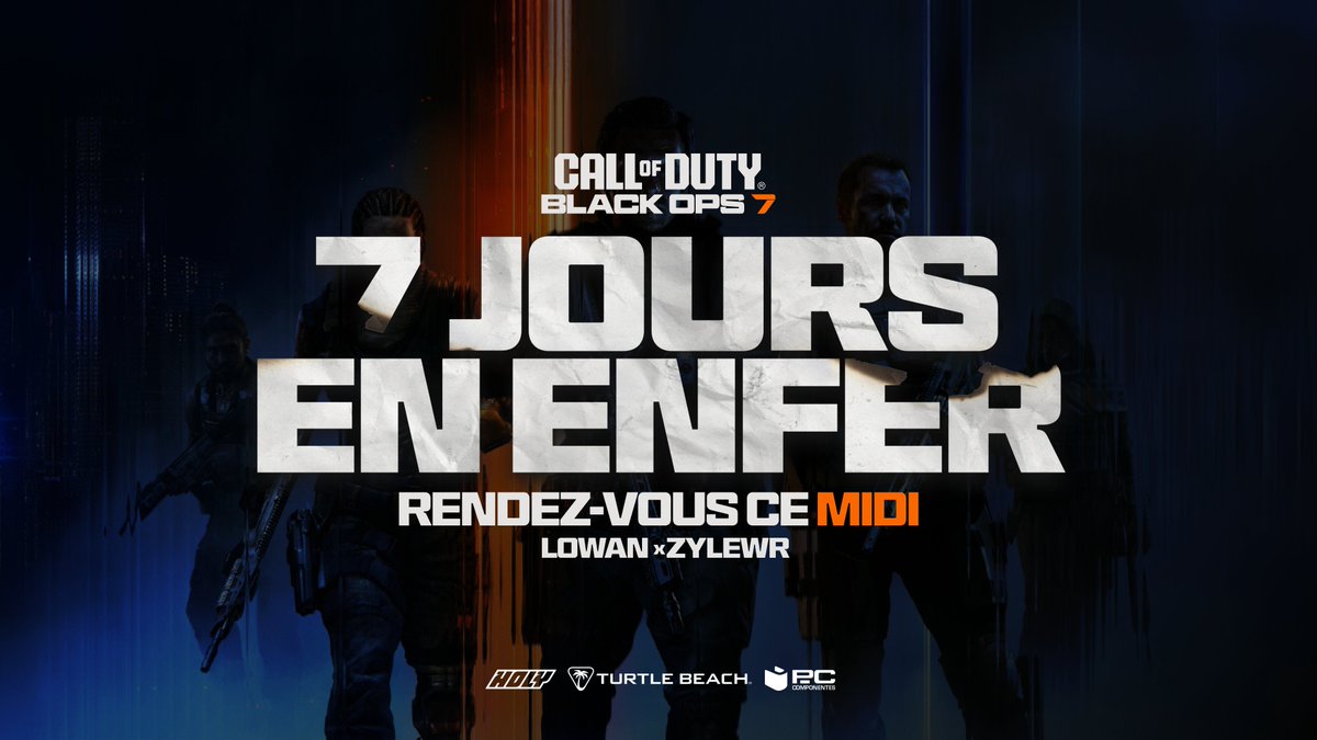 LowAnTV's tweet photo. 🔥 7 JOURS EN ENFER 🔥
@LowAn x @ZylewR 

📅 Au programme :
7 jours pour grind les camos de Black Ops 7 avec des petits événements surprises 🫣

Reveal des Subgoals en live , soyez prêts ! 🫡 https://t.co/MD5sW66tZX
