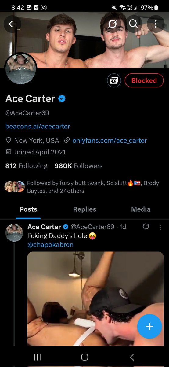 How the fuck people like this still have a platform is insane. The man made a porno that looked like he was fucking a child, said he banned twinks from working with him, continues to make porn with twinks, &amp; then posts revenge porn of people. Unfollow this trash, dont support him