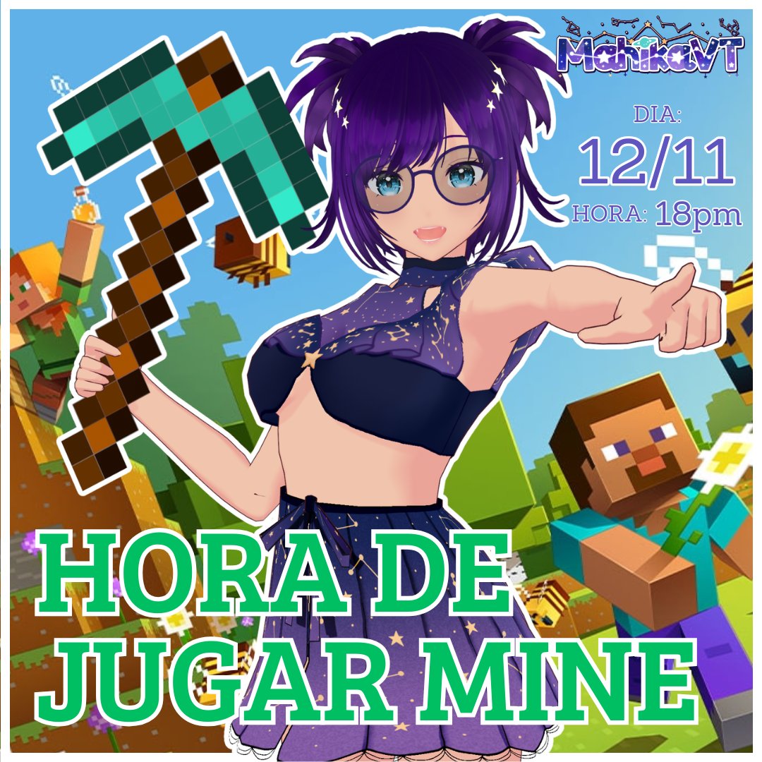 ✨¡NUEVO SERVER! jeje✨
Jugamos minecraft juntos? uwu
📅Hoy
⏰18:00pm
📍twitch.tv/mahikavt

#Minecraft  #VTuber #MahikaVT