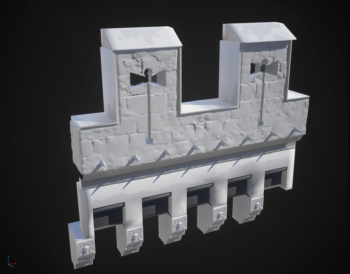 Nothing too special today, just taking a break from wood and refining battlement design- Just started going into the sculpting part.