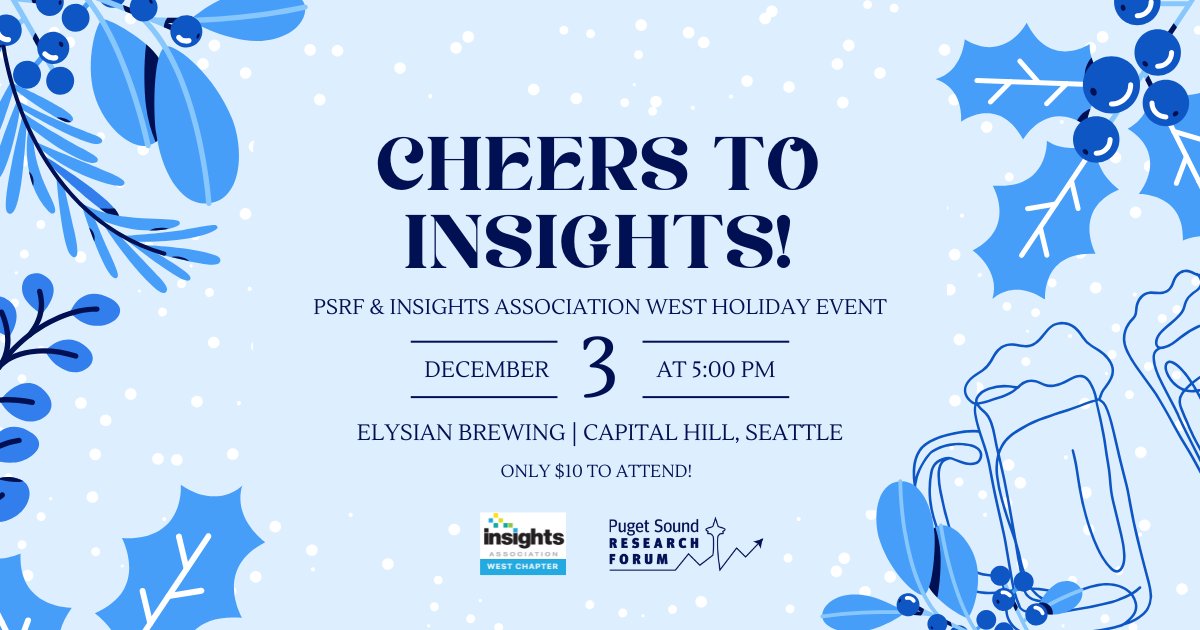 Seattle friends! Let’s wrap up the year together at Cheers to Insights, hosted by PSRF + IA West

📅 Dec 3  |  🕔 5 PM  |  📍 Elysian Brewing – Capitol Hill

$10 = snacks + networking + good people.

Join us: pugetsoundresearchforum.org/events/cheers-…

#FaceToFaceMRX #IAWest
