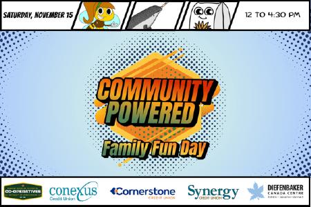 🎉 Saturday, November 15 = Free Family Fun Day at the Diefenbaker Canada Centre in #Saskatoon!
We’re proud to sponsor Community Powered: Celebrating Canadian Co-operatives  with Cornerstone &amp; Conexus CUs.
Enjoy games, activities &amp; snacks — all celebrating Canadian co-operatives!
