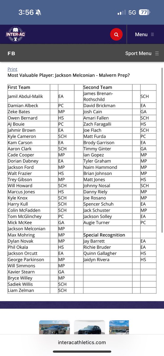 Blessed to be named 1st Team all Inter-Ac! Congrats to all my teammates who also made all-league honors! 

<a href="/schfootball/">SCH Blue Devils Football</a> <a href="/CoachJoeRozell/">Joe Rozell</a> <a href="/coach_wwright/">Will Wright</a> <a href="/PRZVicCastillo/">VicCastilloPRZ</a>