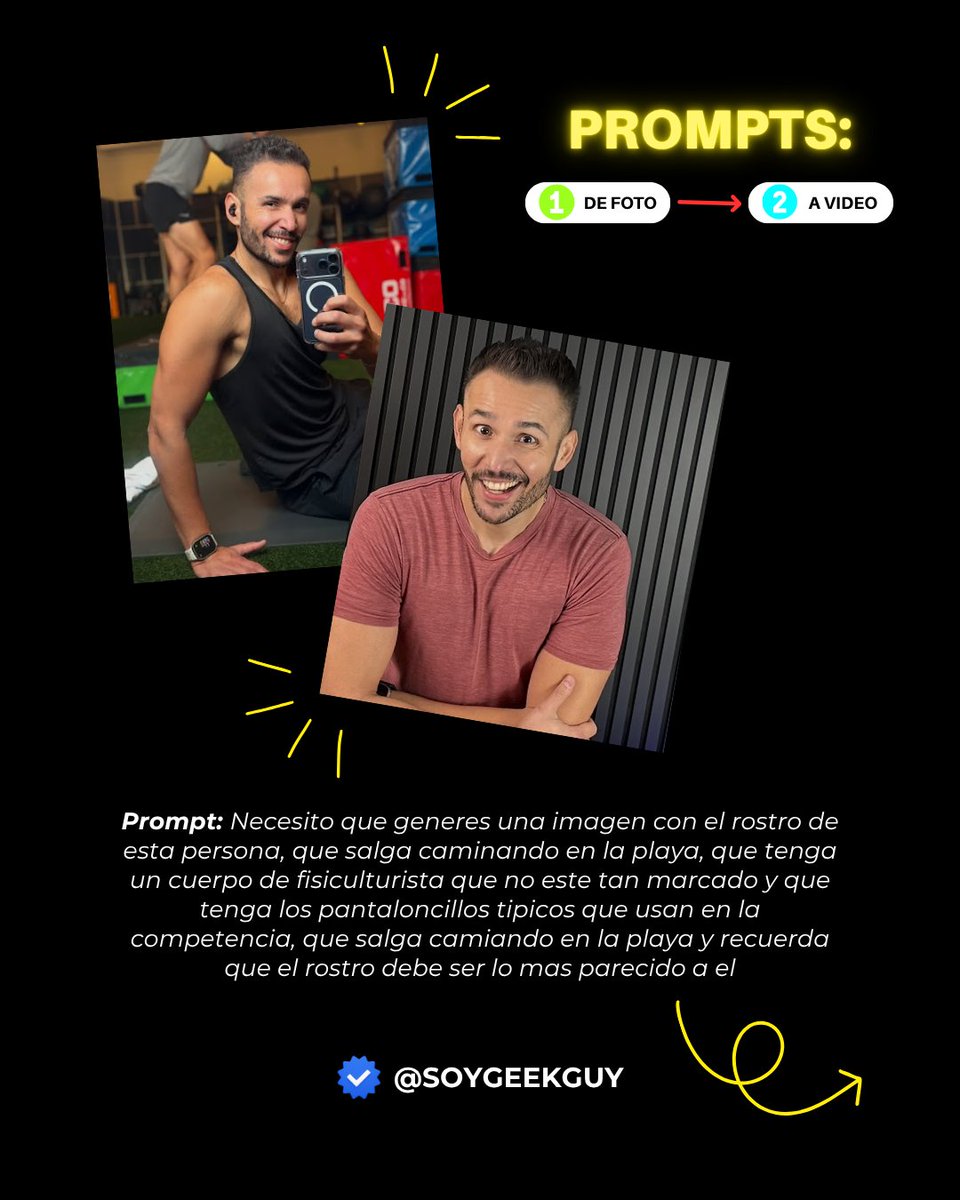 soygeekguy's tweet image. 🌴 ¿Quieres una foto caminando en la playa sin estar ahí? 😳 

Genera la imagen con #Gemini y luego convierte en VIDEO con #GoogleVeo3:

⬇️⚠️ ¡RESULTADO DEL VIDEO EN EL HILO! ⬇️⚠️

#InteligenciaArtificial #PromptsVirales #CreaConIA #VideosAI #NegociosDigitales