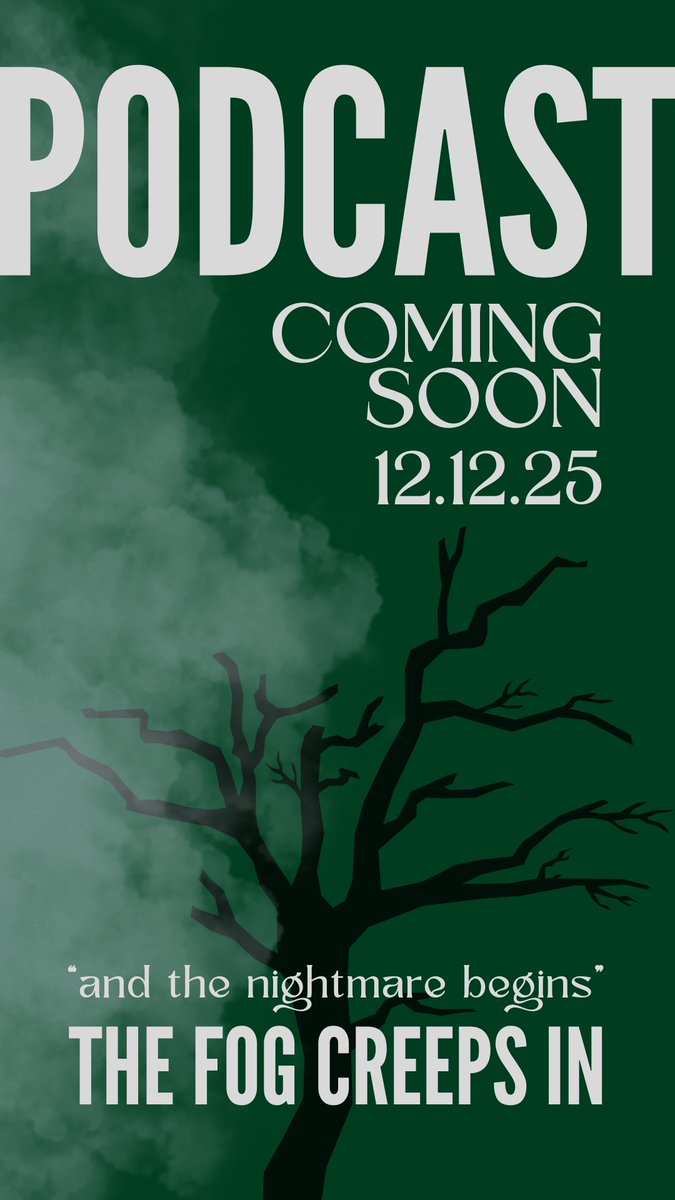 lzbpublishing's tweet photo. Do you feel that? The fog is creeping closer…🌫️

A new kind of horror podcast is coming — The Fog Creeps In, featuring original tales that will keep you up all night. Premiers on 12.12.25 on all major streaming platforms! 😱

 #horrorpodcast #shortstories #newpodcast https://t.co/6PVK7DfxfR