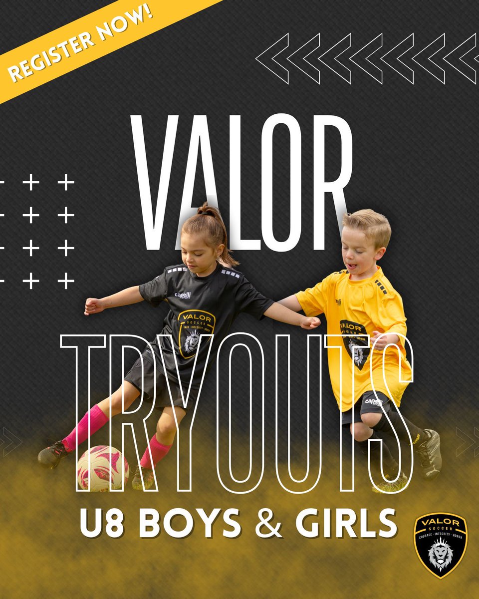 Calling all future soccer stars! ⭐ Registration is open for U8 Premier Tryouts at Ravensdale Park! 

Register ➡️ buff.ly/KLpZFW6 

#WeAreValor #SoccerTryouts #YouthSoccer #Tryouts