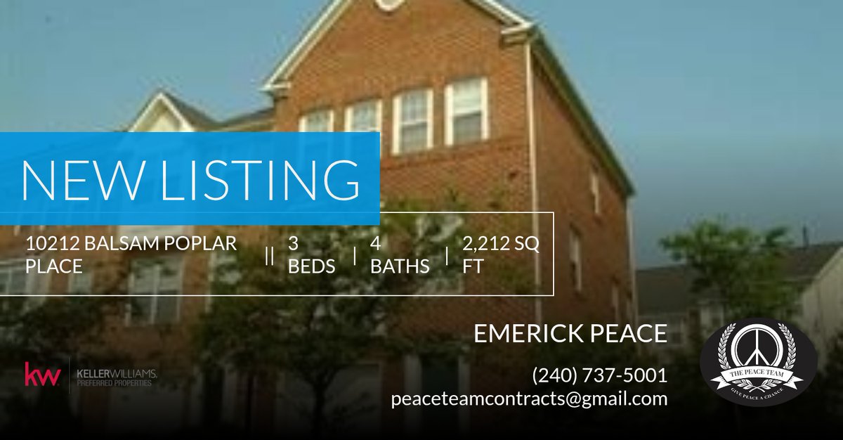 EmerickPeace's tweet image. 📍 New Listing 📍 Take a look at this fantastic new property that just hit the market located at 10212 Balsam Poplar Place in Bowie. Reach out here or at (240) 737-5001 for more information homeforsale.at/10212_BALSAM_P…