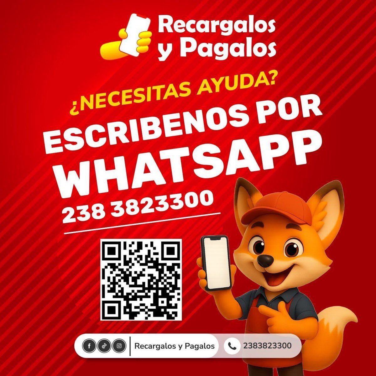 Recargalosypaga's tweet image. En 𝐑𝐞𝐜𝐚́𝐫𝐠𝐚𝐥𝐨𝐬 𝐲 𝐏𝐚́𝐠𝐚𝐥𝐨𝐬 te brindamos atención inmediata por WhatsApp

Solo escanea el 𝐜𝐨́𝐝𝐢𝐠𝐨 𝐐𝐑 de la imagen o agrega el número 𝟐𝟑𝟖𝟑𝟖𝟐𝟑𝟑𝟎𝟎

¡Estamos listos para atenderte!

#AtenciónAlCliente #RecargalosYPagalos #AyudaRápida #Contáctanos
