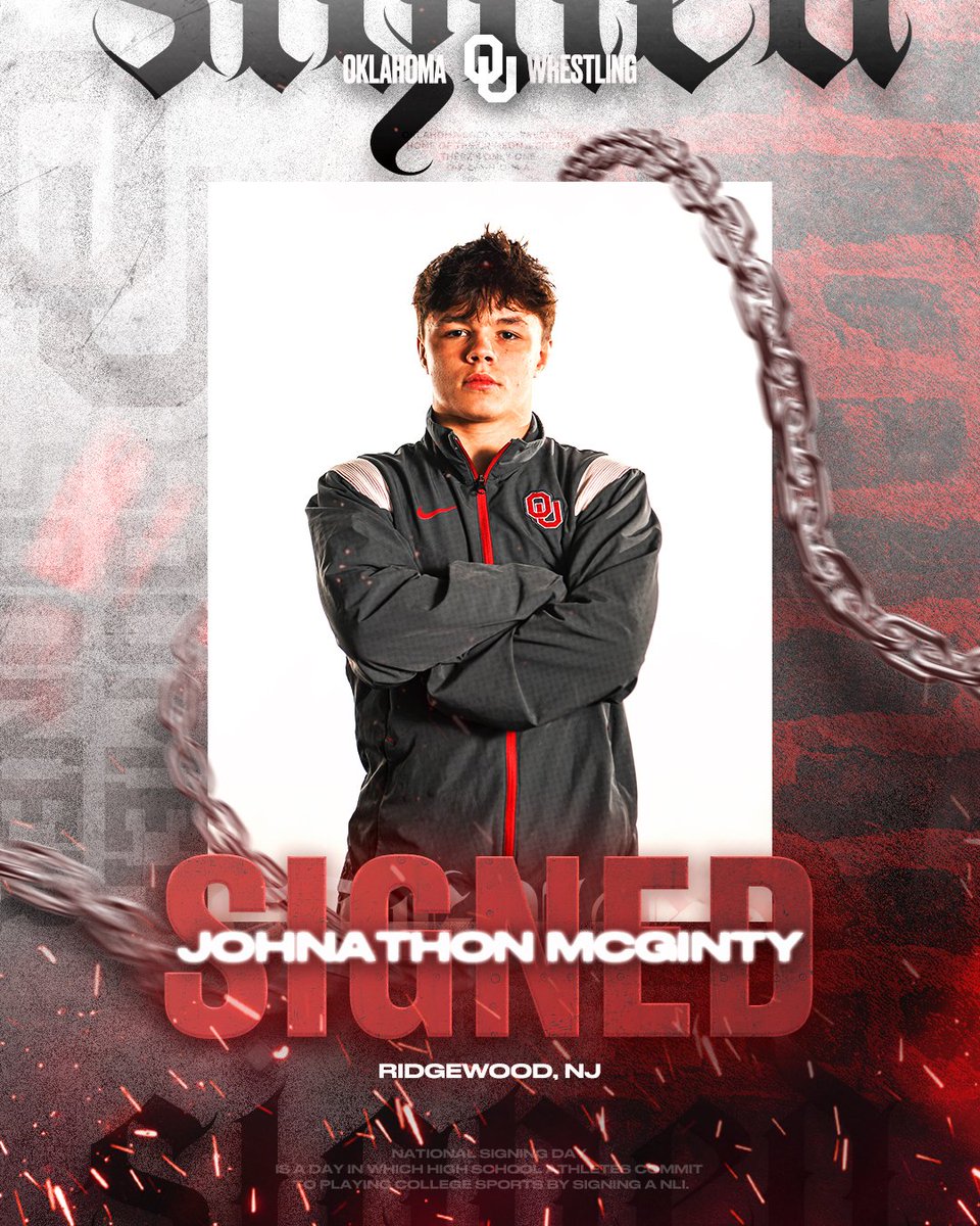 Welcome to Oklahoma, Johnathon! ✍️

- No. 24 Recruit Nationally by MatScouts 
- 2x NJSIAA State Finalist 
- 2024 Super 32 Finalist 
- 2024 NHSCA Finalist  

#BoomerSooner☝️