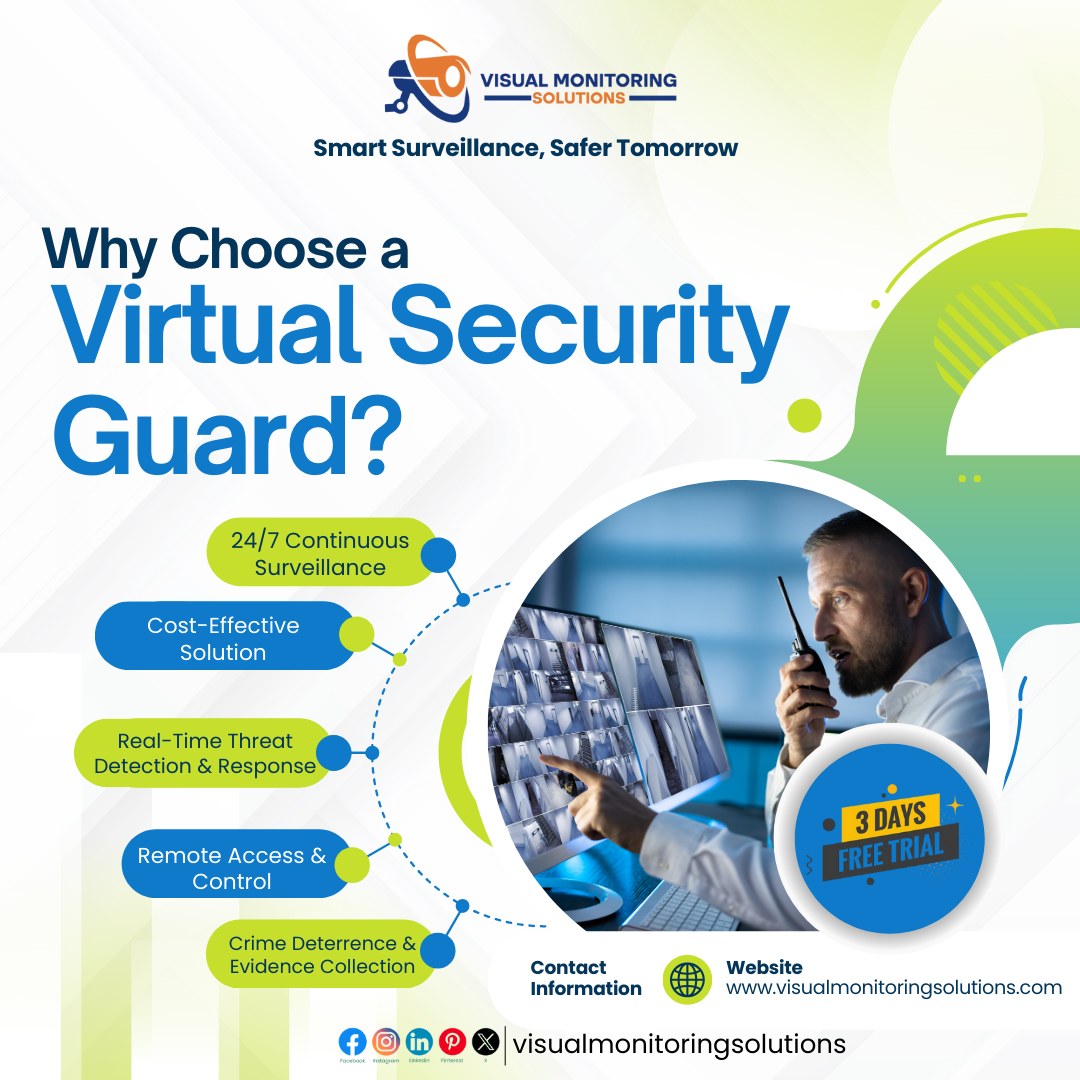 visualmonitorin's tweet photo. 🚨 Tired of high costs and unreliable on-site guards?
With Visual Monitoring Solutions, our Virtual Security Guards are watching your property 24/7/365 – with live camera feeds, instant alerts, and real-time action.
#VirtualSecurityGuard #RemoteSecurity #24x7Surveillance https://t.co/p04PwuQuuH
