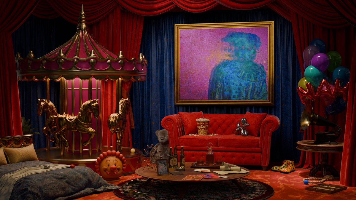 Pink Carousel 

74 in x 60 in ChromaSculpt on canvas

paired with an interactive digital companion 

from my Clown Party series (six 1 of 1s)

Art Miami 2025 - December 2-7

full details soon