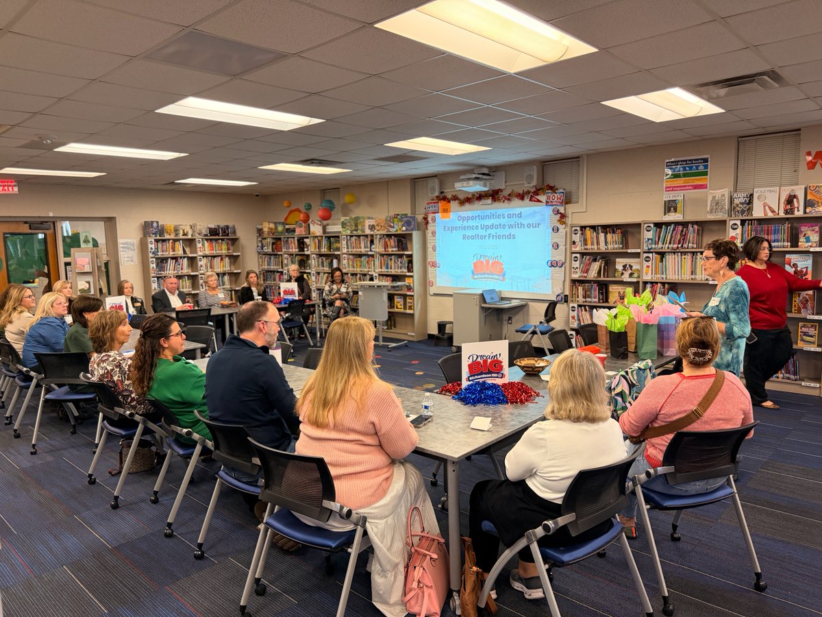 RichardsonISD's tweet photo. The Realtors Supporting Richardson Schools group visited @acm_falcons to learn more about RISD's innovative magnet programs. From Math, Science & Technology to Classical and Leadership schools, families have choice at every level. Thank you for your support! #RISDistheONE https://t.co/rHRsKRHTeo