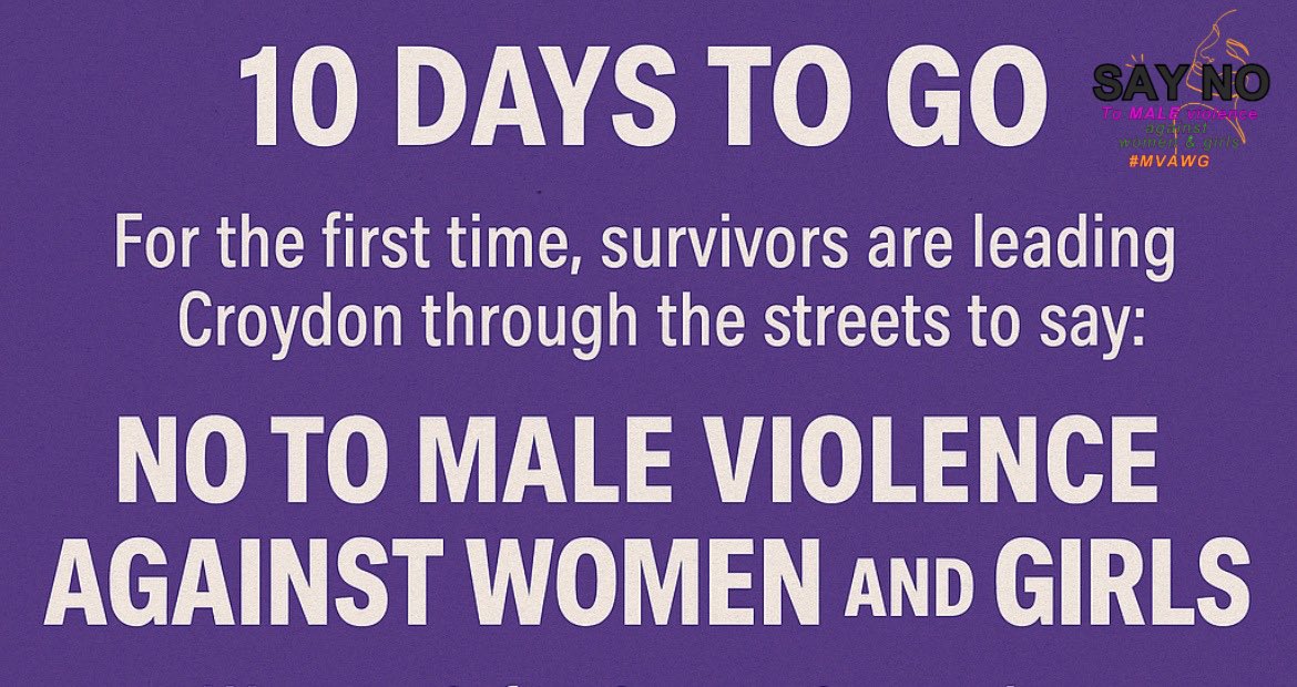 Before the world marks #16Days, #Croydon is already marching.
We march for those who can’t.
We march because silence isn’t safety.
We march because violence doesn’t wait for campaign dates.
We march on 22nd Nov at 10:30am
From: Croydon University Hospital eventbrite.com/e/say-no-to-ma…