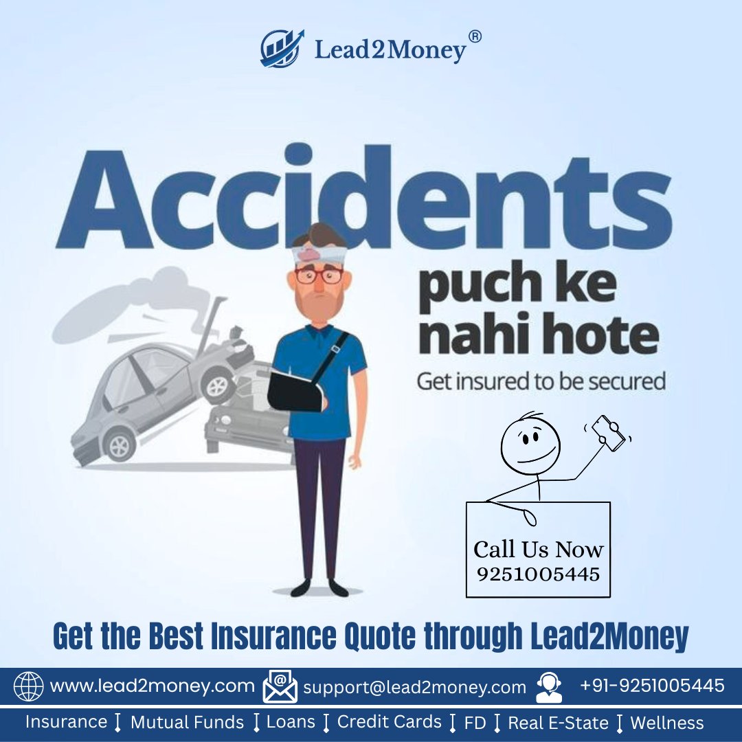L2MISPL32's tweet image. Get the best insurance quote and secure your future through Lead2Money.

#Lead2Money #BestInsuranceQuote #SecureYourLife #InsuranceMadeEasy #LifeProtection #FinancialSecurity #HealthInsurance #LifeInsurance #SmartInvestment #InsurancePlans #PeaceOfMind #Lead2Money